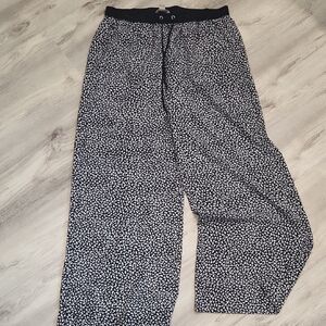 Michael Kors Black and White Floral Wide Leg Pants
